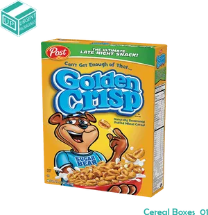 Golden Crisp Cereal Box PNG Image