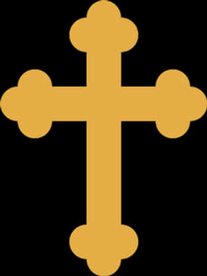 Golden Cross Graphic PNG image with transparent background