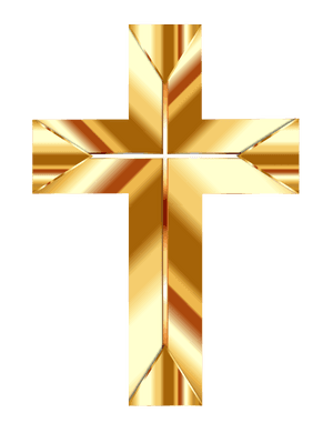 Golden Cross Icon PNG image with transparent background