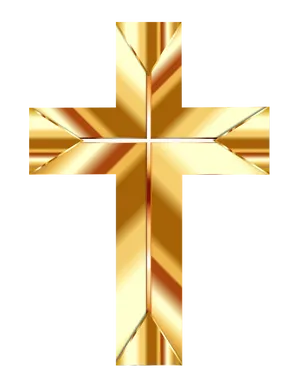 Golden Cross Icon PNG Image