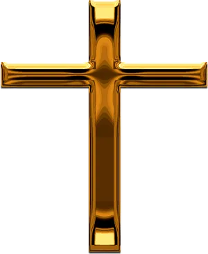 Golden Cross Transparent Background PNG Image