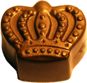 Golden Crown Chocolate Piece PNG Image