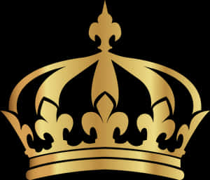 Golden Crown Graphic PNG image with transparent background