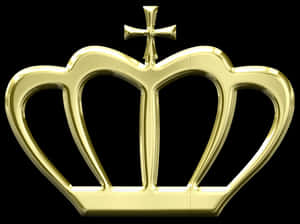 Golden Crown Graphic PNG image with transparent background