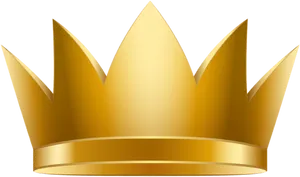 Golden Crown Illustration PNG Image