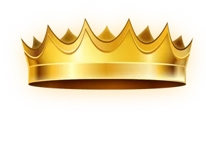 Golden Crown Illustration PNG Image