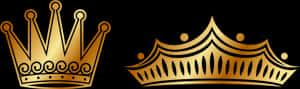 Golden Crowns Vector Illustration PNG image with transparent background