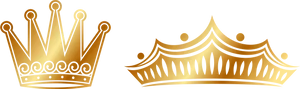 Golden Crowns Vector Illustration PNG Image