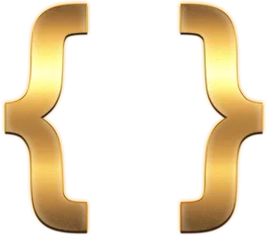 Golden Curly Braces Graphic PNG Image