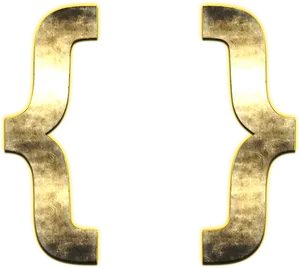 Golden Curly Brackets Graphic PNG Image