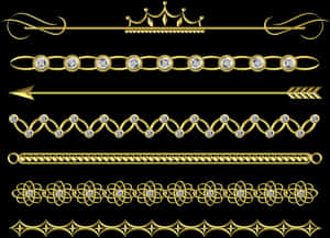 Golden Decorative Dividers Collection PNG