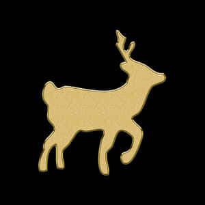 Golden Deer Silhouette Graphic PNG image with transparent background