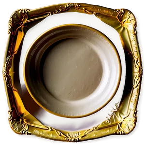 Golden Dinner Plate Png Omb10 PNG Image