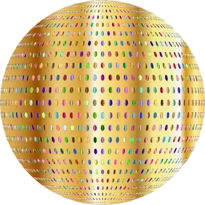 Golden Disco Ball Illustration PNG Image