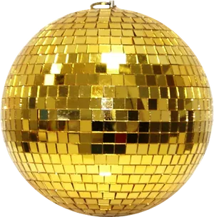 Golden Disco Ball Sparkle PNG Image