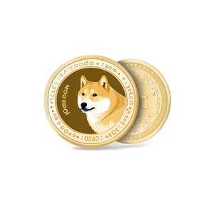 Golden Dogecoin Illustration PNG 06202024 PNG image with transparent background