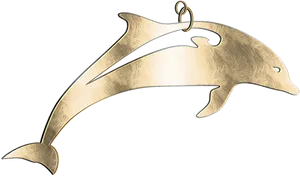 Golden Dolphin Pendant Design PNG Image