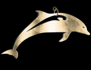 Golden Dolphin Pendant Design PNG image with transparent background