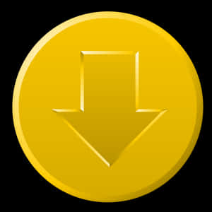Golden Download Icon PNG with transparent background