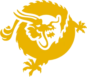 Golden Dragon Silhouette PNG Image