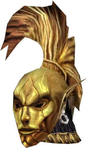 Golden Dragonborn Helmet Skyrim PNG Image