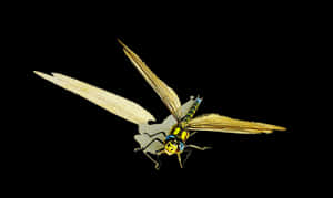 Golden Dragonfly Artwork PNG image with transparent background