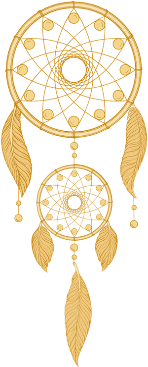 Golden Dreamcatcher Graphic PNG Image