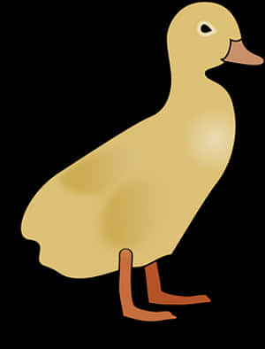 Golden Duckling Illustration PNG