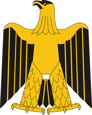 Golden Eagle Coatof Arms Iraq PNG image with transparent background