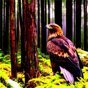 Golden Eagle In Forest Setting Png 55 PNG Image