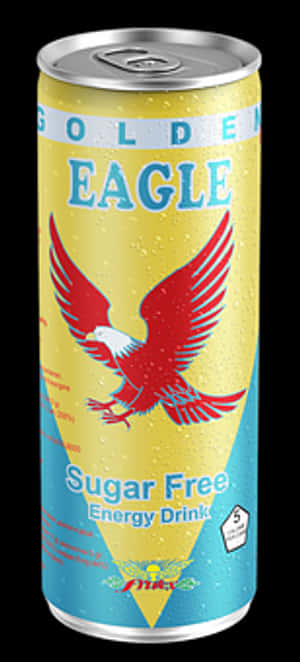 Golden Eagle Sugar Free Energy Drink Can PNG with transparent background