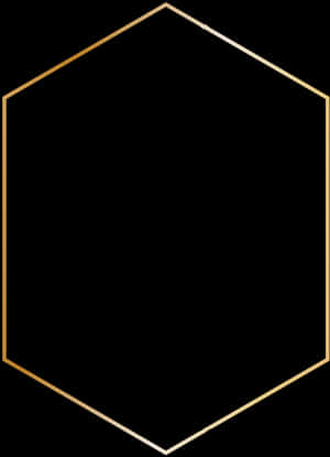 Golden Edged Black Hexagon PNG image with transparent background