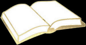 Golden Edged Open Book PNG image with transparent background