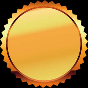 Golden Emblem Seal Graphic PNG image with transparent background
