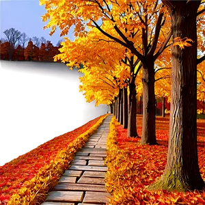 Golden Fall Trees Pathway Png Egc84 PNG Image