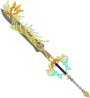 Golden Fantasy Sword Design PNG Image