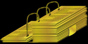 Golden File Folders Stacked PNG with transparent background