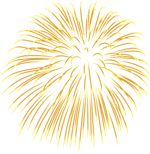 Golden Firework Explosion PNG Image