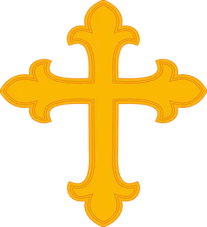 Golden_ Fleur_de_ Lis_ Cross PNG Image