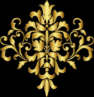 Golden Fleurde Lis Design PNG image with transparent background