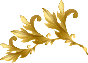 Golden Floral Decoration Graphic PNG Image