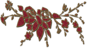 Golden Floral Embellishment PNG with transparent background