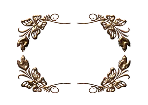 Golden Floral Frame Design PNG Image