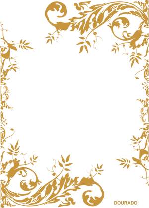 Golden Floral Frame Design PNG Image