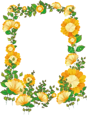 Golden_ Floral_ Frame_ Vector PNG Image