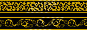 Golden Floral Lace Patterns PNG image with transparent background