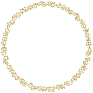 Golden Floral Wreath Design PNG Image