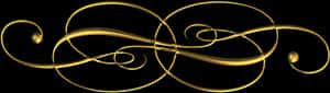 Golden Flourish Decorative Line PNG
