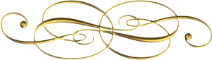 Golden Flourish Decorative Line PNG Image