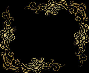 Golden Flourish Frame Design PNG